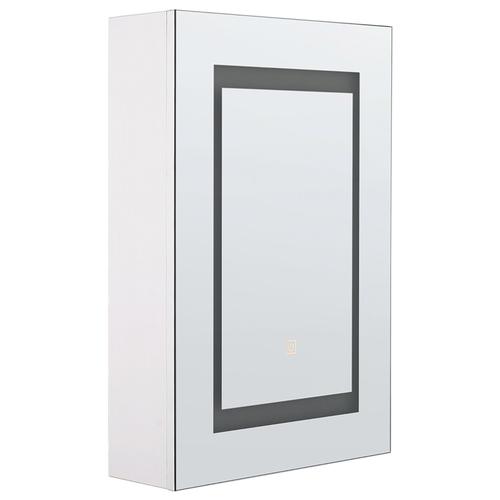 Armoire De Toilette Blanche Avec Miroir Led 40 X 60 Cm Malaspina