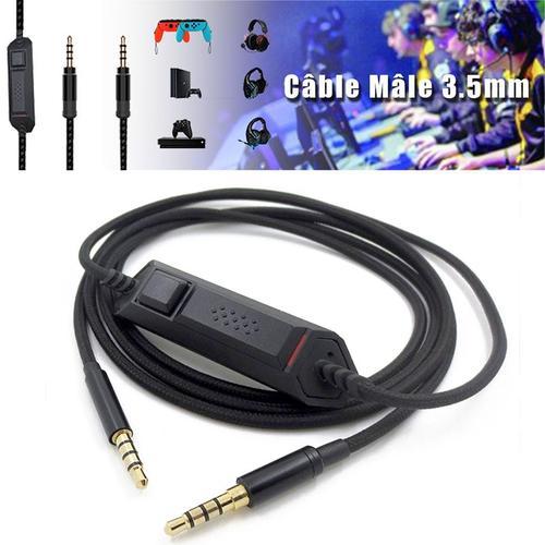 Câble Audio Stéréo pour Logitech G633 G933 Casque de Jeu, PS4, Nintendo Switch, Kingston Cloud Alpha