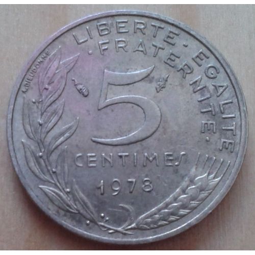 Pièce 5 Centimes De Franc 1978 Marianne Cupro-Aluminium