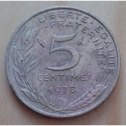 Pièce 5 Centimes De Franc 1978 Marianne Cupro-Aluminium