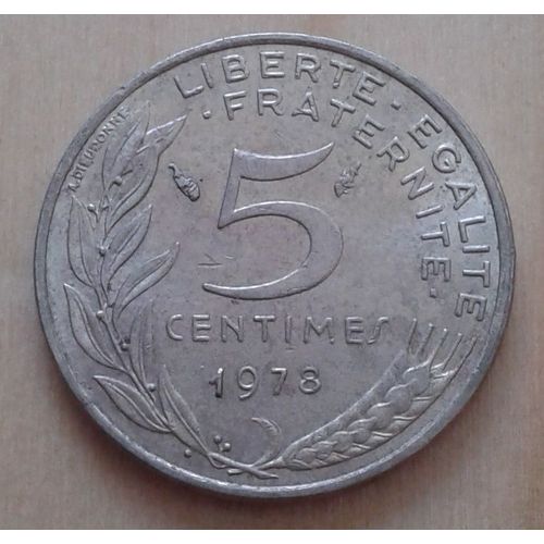 Pièce 5 Centimes De Franc 1978 Marianne Cupro-Aluminium