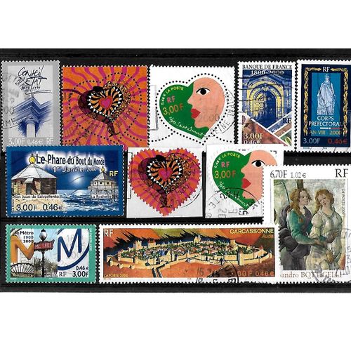 France- 1999/2000 - Lot De 11 Timbres Oblitérés-Très Bon Etat