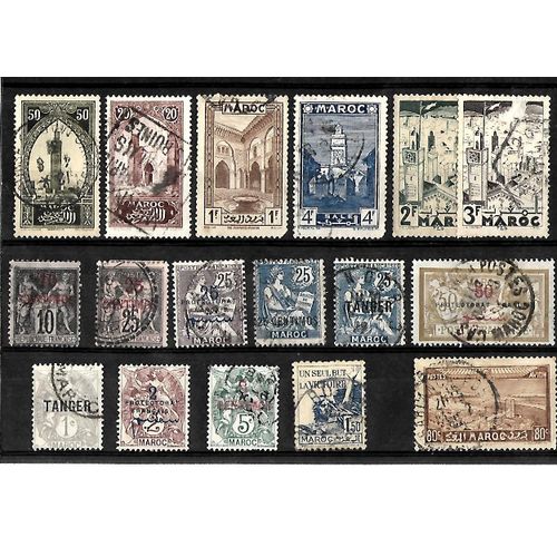 Maroc-Protectorat- Lot De 17 Timbres Oblitérés-Très Bon Etat