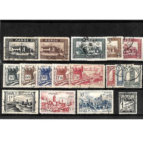 Maroc-Protectorat- Lot De 17 Timbres Oblitérés-Très Bon Etat