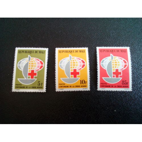 Timbre Mali Yt 54 - 55 - 56 Séries: Centenaire De La Croix-Rouge 1963 ( 030404 )