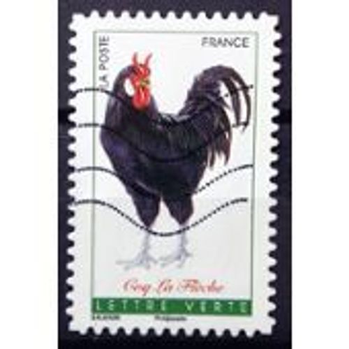 Timbre Oblitéré Série Faune Coq De France Coq La Flèche France Année 2016 - Yvert Et Tellier N°1255 Aa
