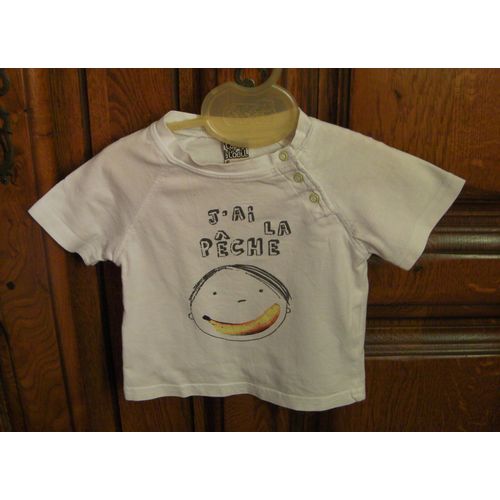 Tee-Shirt Blanc Tape À L'oeil - Taille 6 Mois