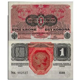 Billet Deutschosterreich 1 Krone - 1 Korona