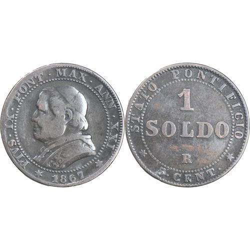 Vatican - 1867 - 1 Soldo - Pie Ix - Rome (R) - 20-050