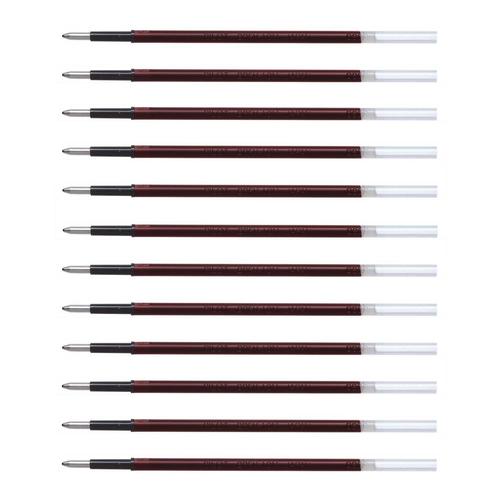 Pilot Lot De 12 Recharges Brfv-10 Pour Stylo Bille Acroball Pointe Moyenne Rouge