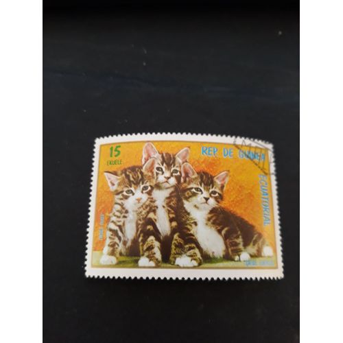 Timbre Chat Chaton Guinée Équatoriale Tp15