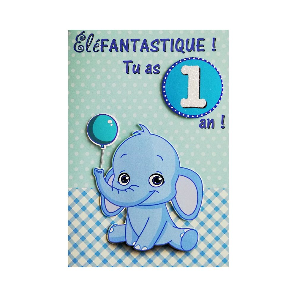 Carte De Voeux Enfant Anniversaire 1 An Garcon Rakuten