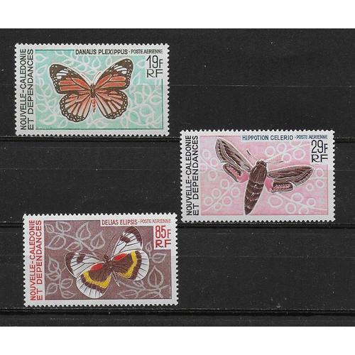 Nouvelle-Caledonie 1967 : Papillons Divers - Série Entière De 3 Timbres Neufs ** Cote 47 