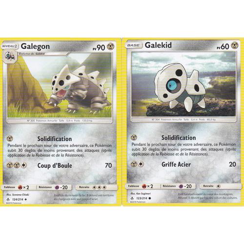 2 Cartes Pokemon - Galegon 124/214 Et Galekid 123/214 - Soleil Et Lune 10 Alliance Infaillible