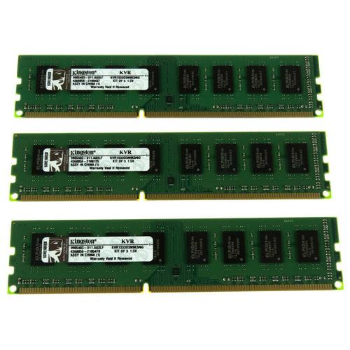 Crucial - DDR3 - kit - 6 Go: 3 x 2 Go - DIMM 240 broches - 1333 MHz / PC3-10600 - CL9 - 1.5 V - mémoire sans tampon - non ECC - pour ASUS Z8NA; Intel Server Board S5500; SUPERMICRO X8ST3, X8STi;...