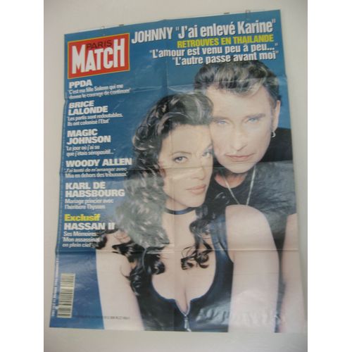 Affiche Paris Match " Johnny Hallyday Et Karine "