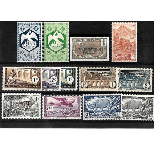 Afrique Equatoriale Française-Lot De 13 Timbres Neufs**-Gomme Intacte- 1 Er Choix