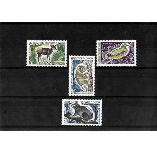 Cote D'ivoire-Faune-Lot De 4 Timbres Neufs**-Gomme Intacte- 1 Er Choix