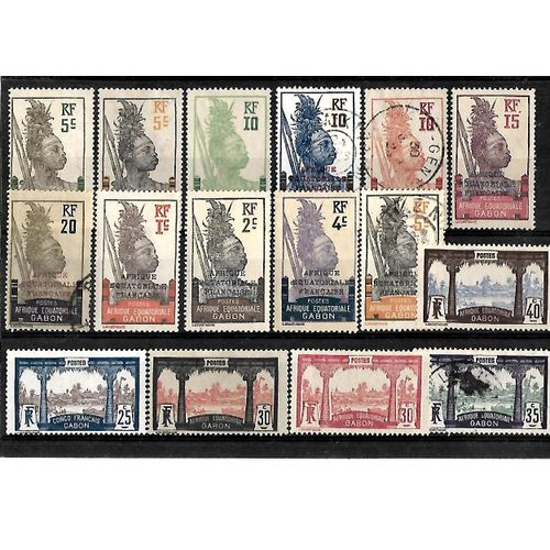 Gabon-Colonie Française-Lot De 16 Timbres Oblitérés-Très Bon Etat