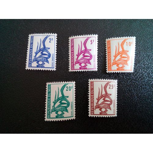 Timbre Mali Yt T 2 A T 6 Coiffe D'antilope 1961 ( 030404 )