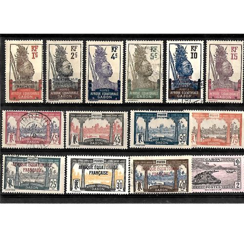 Gabon-Colonie Française-Lot De 14 Timbres Oblitérés-Très Bon Etat