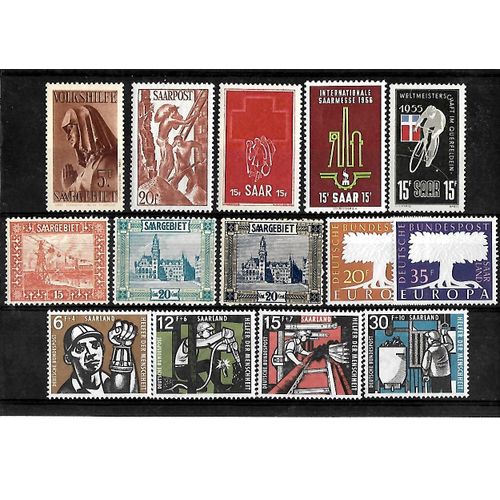 Sarre-Occupation Française- Lot De 14 Timbres Neufs**-Gomme Intacte- 1 Er Choix
