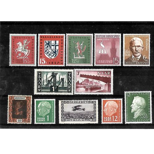 Sarre-Occupation Française- Lot De 12 Timbres Neufs**-Gomme Intacte- 1 Er Choix
