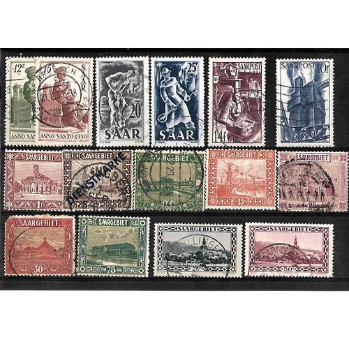 Sarre-Occupation Française- Lot De 15 Timbres Oblitérés-Très Bon Etat
