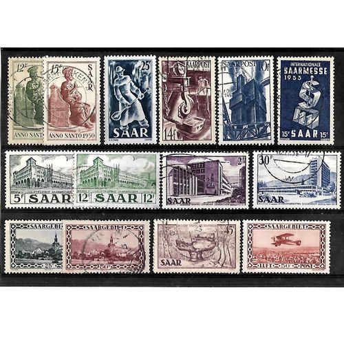 Sarre-Occupation Française- Lot De 14 Timbres Oblitérés-Très Bon Etat