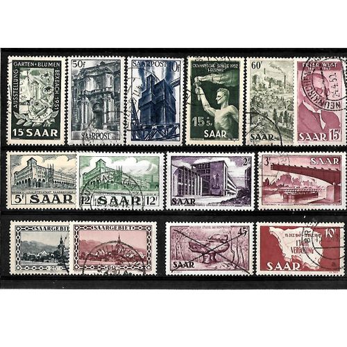 Sarre-Occupation Française- Lot De 14 Timbres Oblitérés-Très Bon Etat