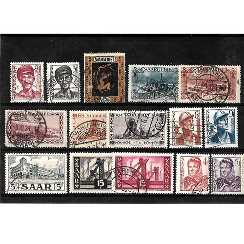 Sarre-Occupation Française- Lot De 15 Timbres Oblitérés-Très Bon Etat
