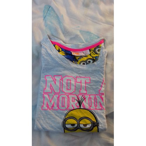 Tee Shirt Gris Les Minions Taille S "Not A Morning