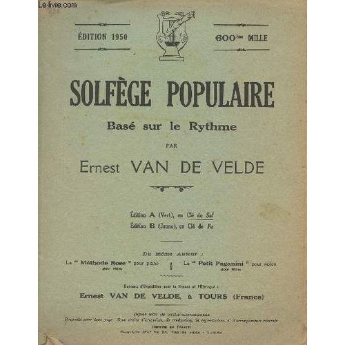 Solfège Populaire Basé Sur Le Rythme - Edition A En Clé De Sol