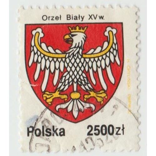 Timbre Orzel Bialy Xv W.Polska.2500zl.1992.