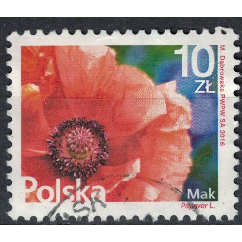 Pologne 2016 Oblitéré Used Fleur Coquelicot Papaver Rhoeas Su
