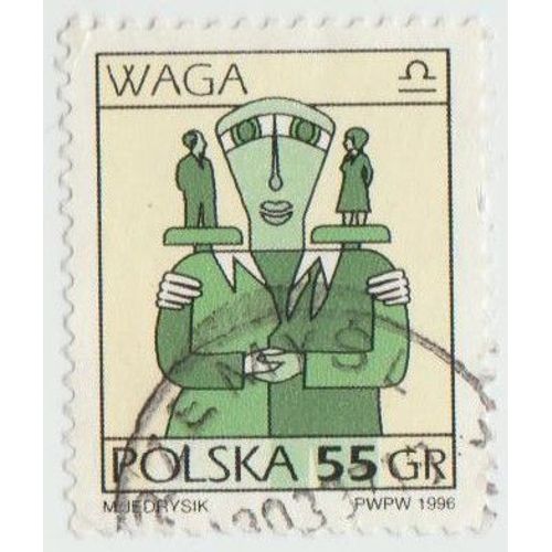 Timbre Waga.Polska.55gr.M.Jedrysik.1996.