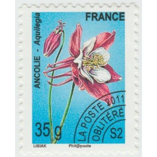 Timbre Ancolie-Aquilegia.France.35g.Lisiak.2011.