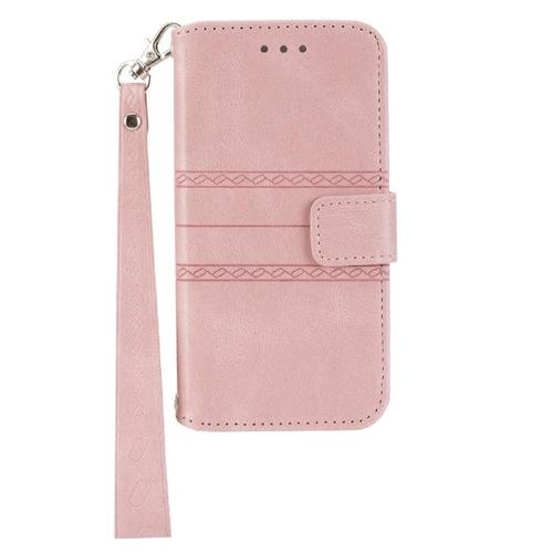 Flip Étui Pour Samsung Galaxy A42 5g/ M32 5g Cuir Pu Protection Antichoc Fermeture Magnétique Étui Portefeuille Bicelle - Couleur Rose