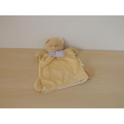 Doudou Marionnette Chat Jaune Mauve Patou Bengy