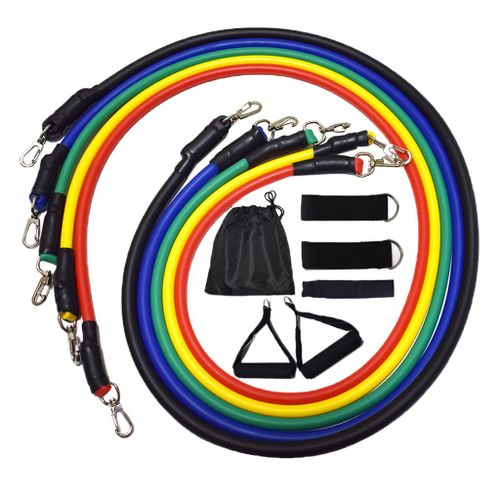 Kit De 11 Pièces Bandes De Résistance Elastiques Musculation Accessoire Fitness Femmes Hommes Pour Salon Maison Magideal