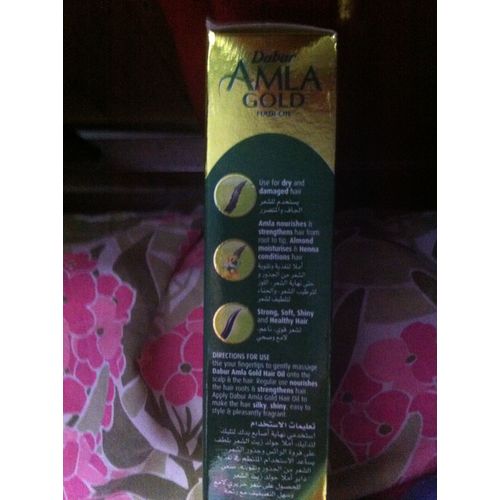 Huile Pour Cheveux Amla Gold. 300 Ml. Avec: Amla (Groseille), Henné, Amandes. Répare Les Cheveux Secs Et Abîmés. 