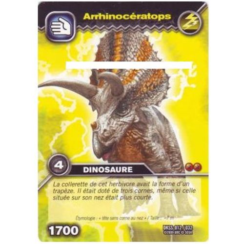 Carte Dinosaur King - Dkss - 012/32 - Arrhinocératops