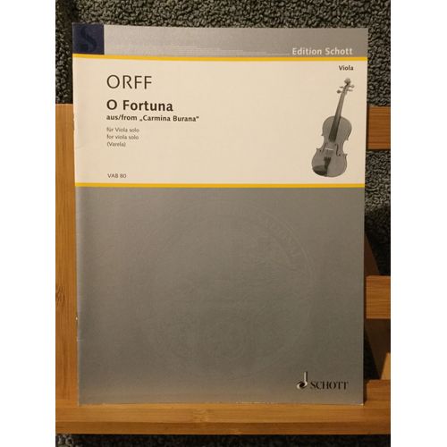 Orff O Fortuna Transcr. Varela Carmina Burana Partition Alto Solo Éd. Schott