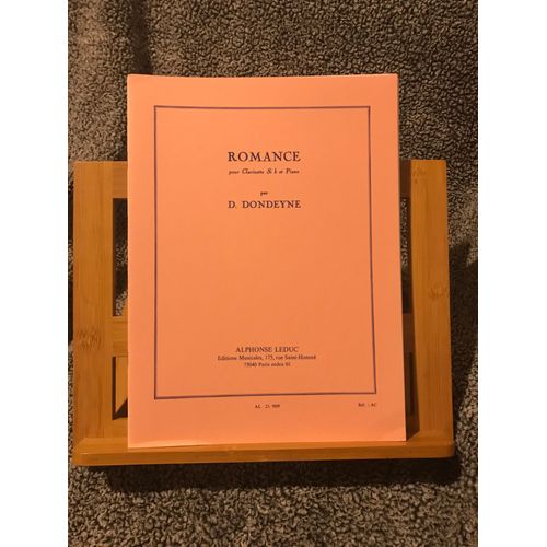 D. Dondeyne Romance Pour Clarinette Et Piano Partition Éditions Leduc