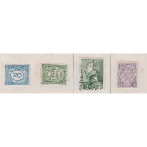 8 Timbres Equateur . Luxembourg . Pays Bas
