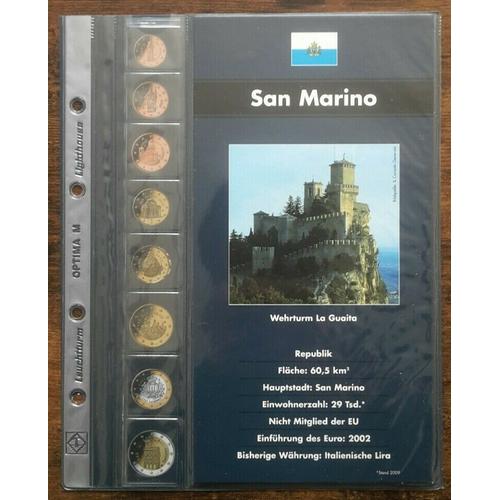 Feuillet Leuchtturm Pour Série Euro Saint Marin 2002 À 2016 Classeur Optima M