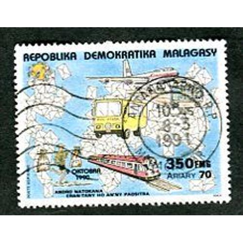 Timbre Oblitéré - " World Post Day " - Madagascar - 1990