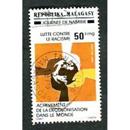 Timbre Oblitéré - " Namibia Day - Hands On Globe " - Madagascar - 1975