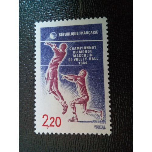 Timbre France Yt 2420 Championnat Du Monde De Volleyball Masculin 1986 ( 070404 )
