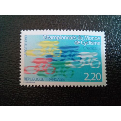 Timbre France Yt 2590 Championnats Du Monde De Cyclisme À Chambéry 1989 ( 070404 )